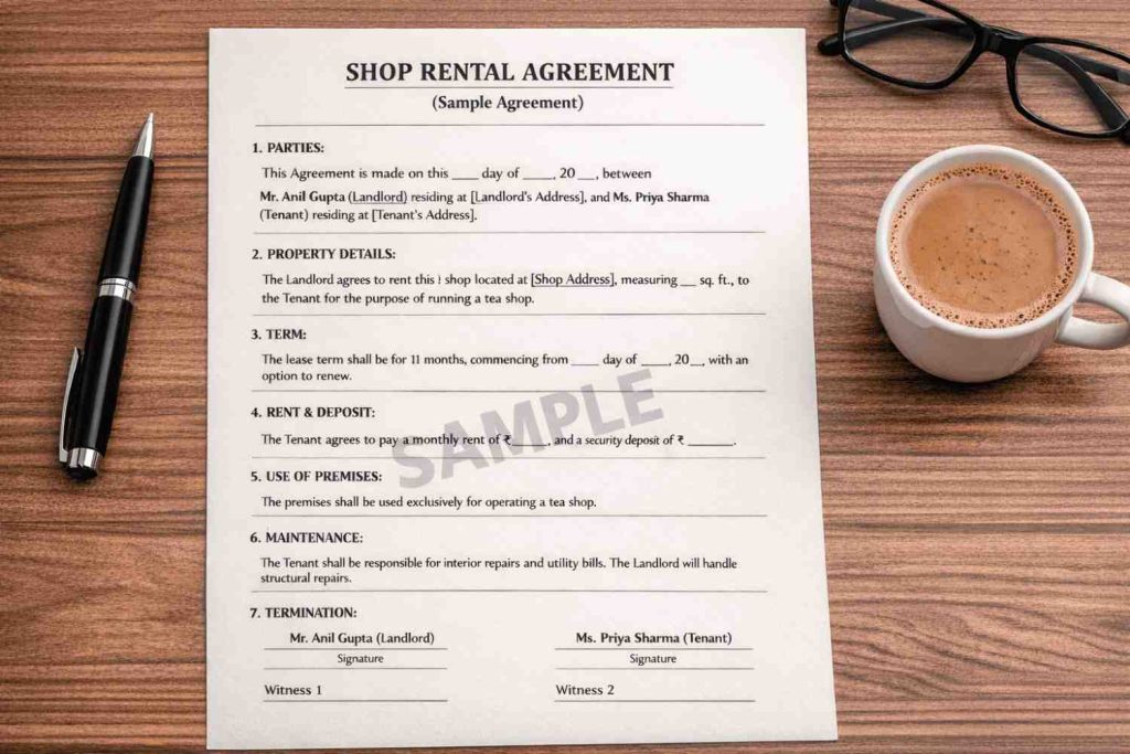 rental agreement for shops